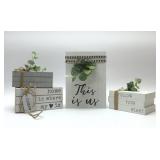Country Decor wood books 9.5''