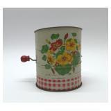 1950's flour sifter red/white 6''
