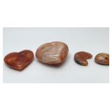 Orange, carnelian, quartz crystals