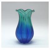 Blown glass ombré vase 7.5''
