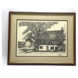 Old Salem, NC 'The Boys School'' 1977 print