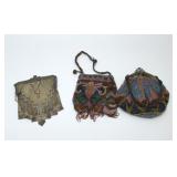 3 Antique Beaded Purses