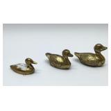 3 small brass ducks 3''