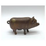 Brass lg pig bank 7''