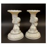 Imperial cherub candlesticks 7''