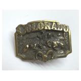 Brass Colorado belt buckle 3''