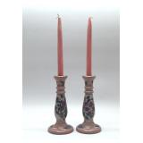 Pink Pansy Candlesticks 9,5'',