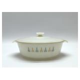 FIRE KING 'CANDLE GLOW'' CASSEROLE WITH LID