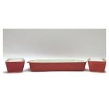 COPCO ENAMEL CASSEROLE. PYREX REFRIGERATOR DISHES