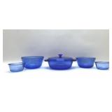 Pyrex cobalt bowls casserole