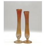 Carnival glass flood vases 8''