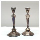 Gotham silver plated candlesticks 9.5''