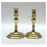 BALDWIN BRASS CANDLESTICK PAIR 7''