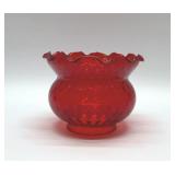 RUBY RED RUFFLED OIL LAMP SHADE 7X5.5''