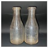 2 VTG 'DRINK MILK FOR HEALTH'' MILK BOTTLES