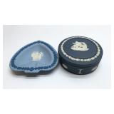 WEDGWOOD ASH TRAY, TRINKET BOX 4''
