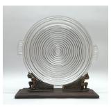 1930's MANHATTAN PLATTER ON WOOD BASE