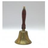BRASS AND WOOD SCHOOL BELL 11''