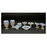 ASSORTED FENTON WHITE HOBNAIL GLASSWARE