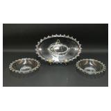 VTG Heisey Lariat platter and Bowls