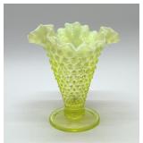 FENTON URANIUM GLASS VASE GLOWS