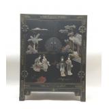 VTG CHINESE BLACK CHINOISERIE GEISHA CABINET