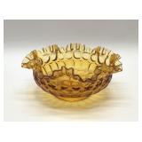 FENTON COLONIAL AMBER THUMBPRINT BOWL