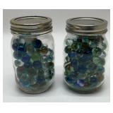 2 JARS OF OLD MARBLES