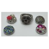 Interchangeable snap design ring
