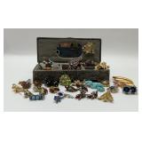 VTG Rhinestone costume jewelry with box
