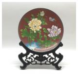 CHINESE CLOISONNÉ' PLATE ON A STAND