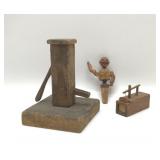 FOLK ART OLD SALEM PUMP, TRAP, BOTTLE STOP