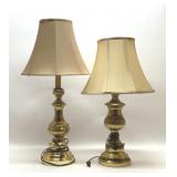2 VTG BRASS LAMPS