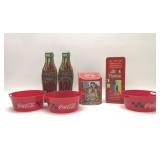 Coca-Cola tins, bowls 8''