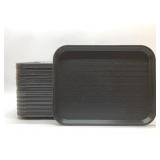 SET OF 40 BLACK PLASTIC LUNCH TRAYS