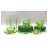 1930's URANIUM GLASS 'OPTIC'' SET