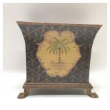 METAL PALM TREE WASTE BASKET 12''