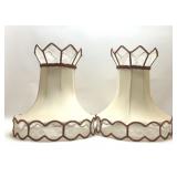 Antique style scalloped lace lampshades (2)