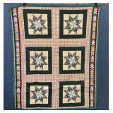 Hand Stitched Texas Star Baby Quilt