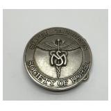 SILVER CADUCEUS KOREA BELT BUCKLE