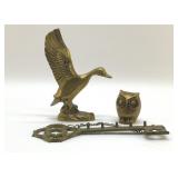 BRASS DUCK, OWL, KEY HOOK