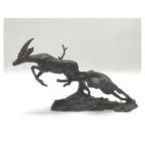 1994 GORHAM CHEETAH & GAZELLE BRONZE SCULPTURE
