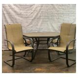 GLASS TOP PATIO TABLE & 6 CHAIRS
