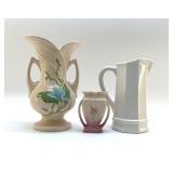 1940's HULL VASES, IRONSTONE PITCHER