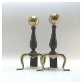 BRASS ANDIRONS 14'