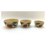 1950's Watt Apple Ribbed Mixing Bowls 05,06,07