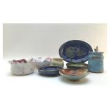 8 POTTERY ART PIECES