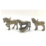 1985 Brass horses pipe stand 3.5'