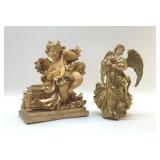 Gold angel and cherub figurines