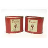 2 VTG Oval Cavalier Cigarette Advertising Tins